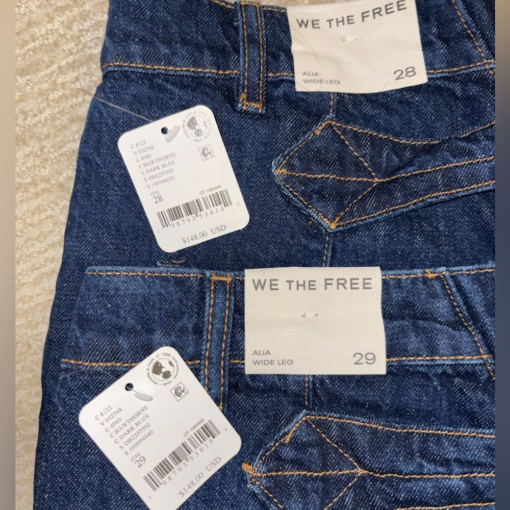 NWT Free People x We The Free Alia Cuffed High-Waist Wide-Leg Jean - Picture 9 of 11